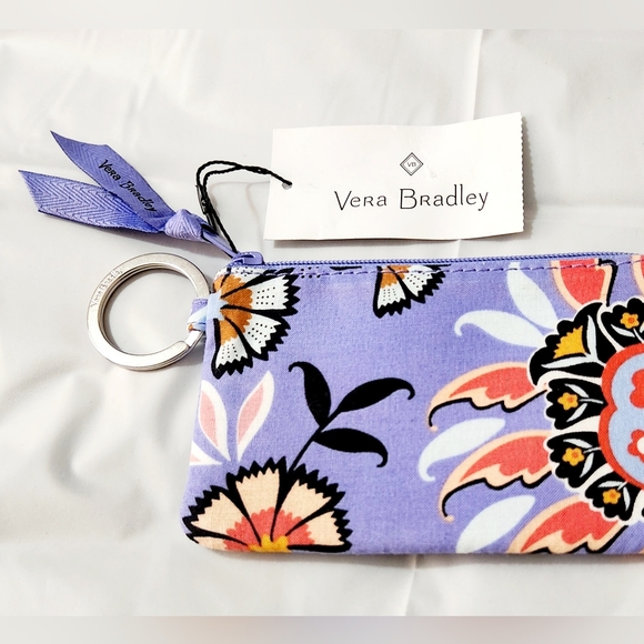 Vera Bradley Zip ID Case Key Ring Coastal Paradise NWT - Picture 2 of 7
